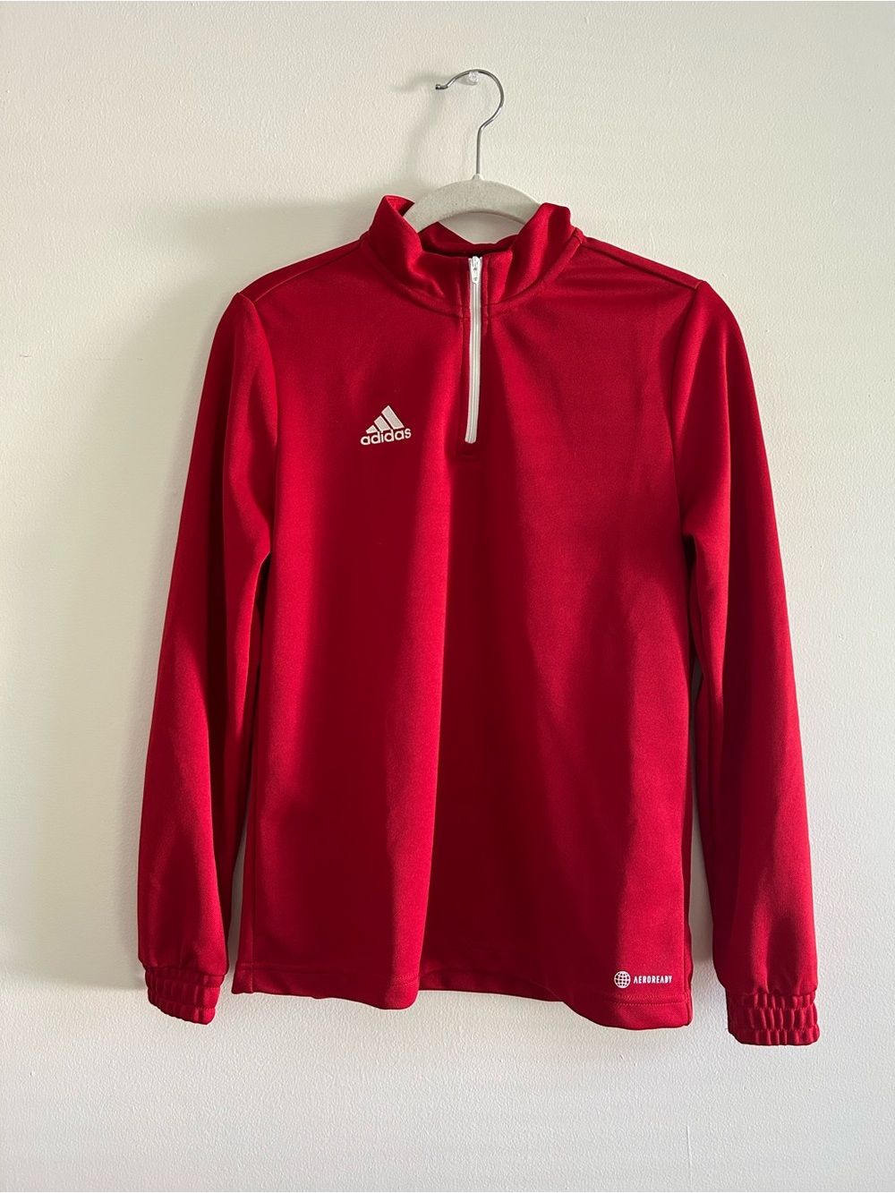 adidas Red Kids Quarter-Zip Pullover Hoodie